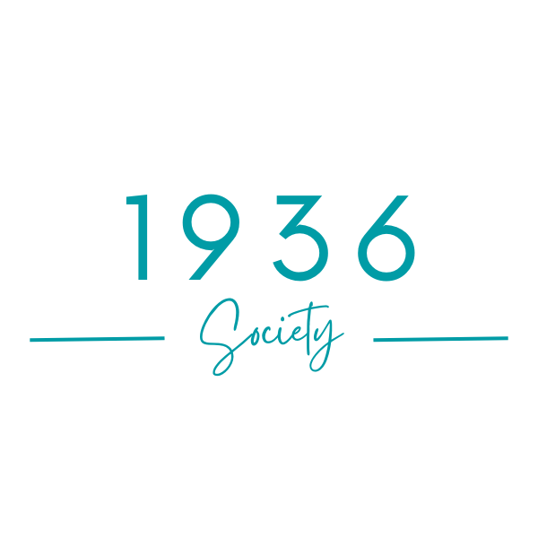 Logo for the 1936 Society in a green blue teal color.