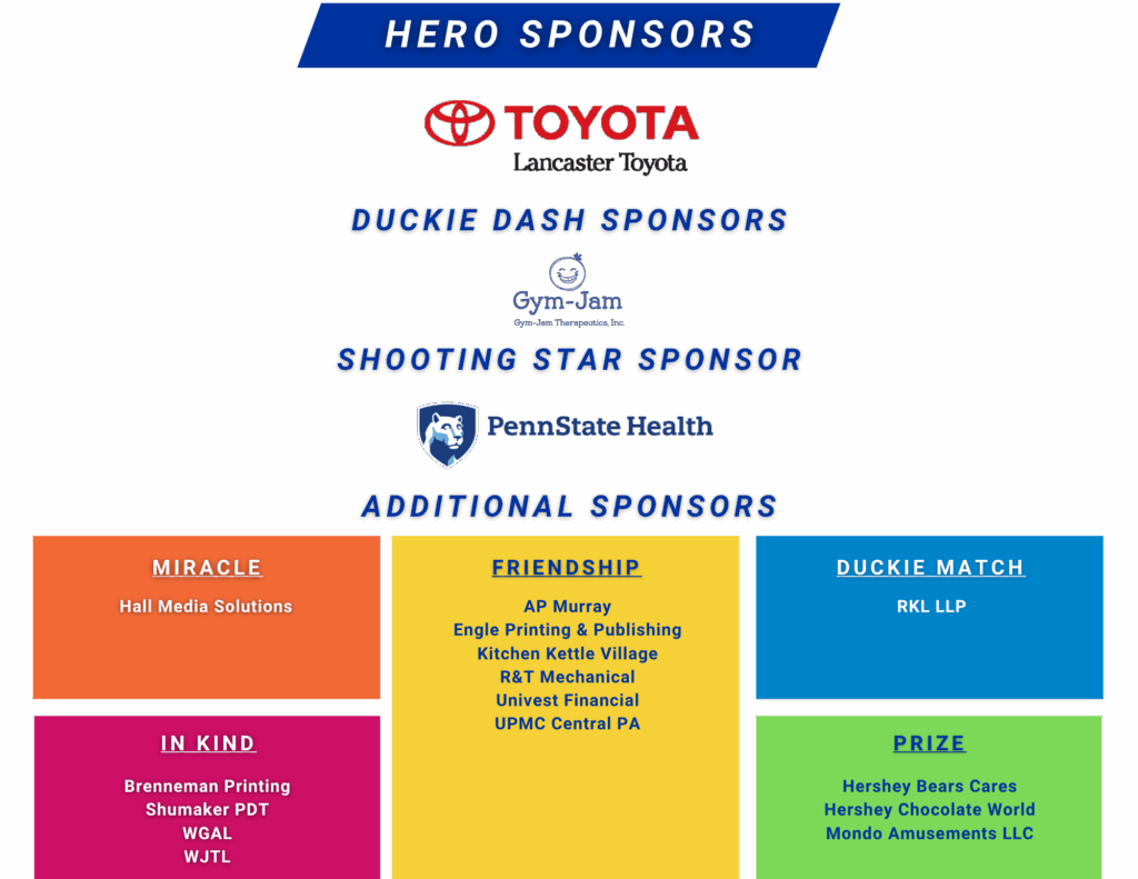 List of all 2025 Duckie Event Sponsors