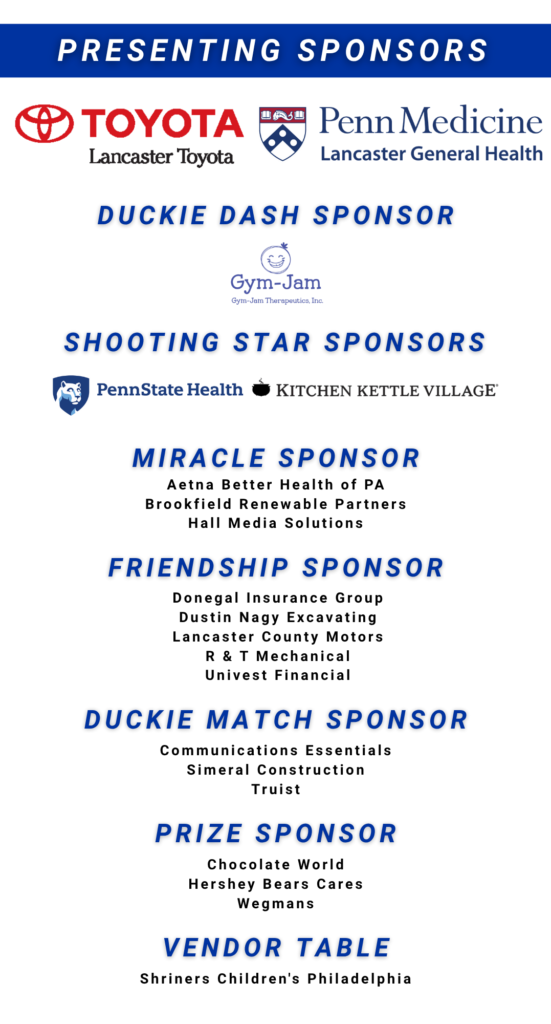 list of sponsors for 2026 duckie race & festival