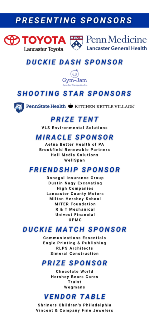 list of sponsors for 2026 duckie race & festival