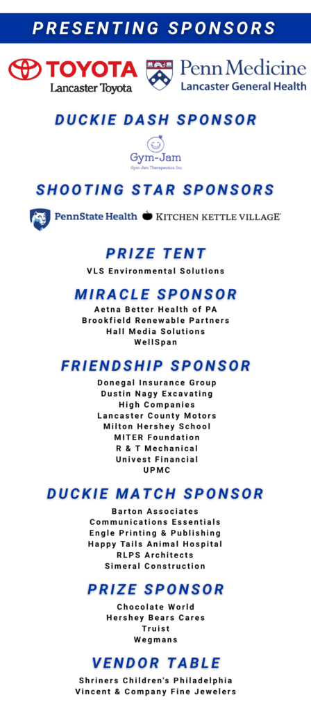 list of sponsors for 2026 duckie race & festival