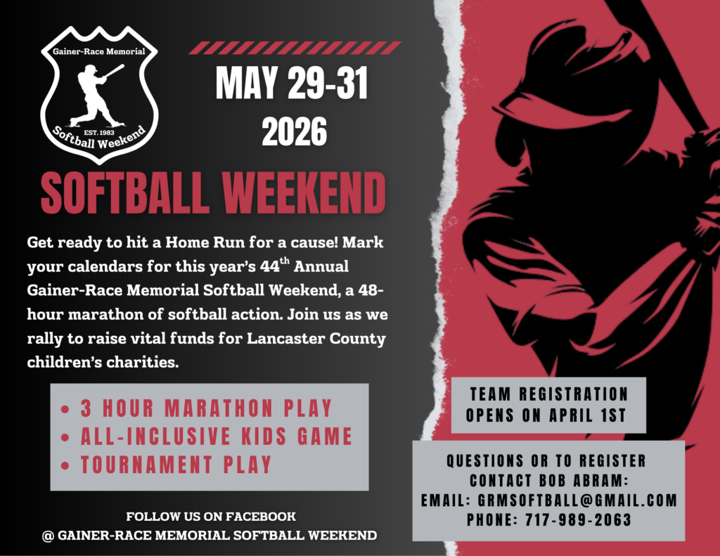 2026 Gainer-Race Softball Weekend Save the Date (May 29-31, 2026)