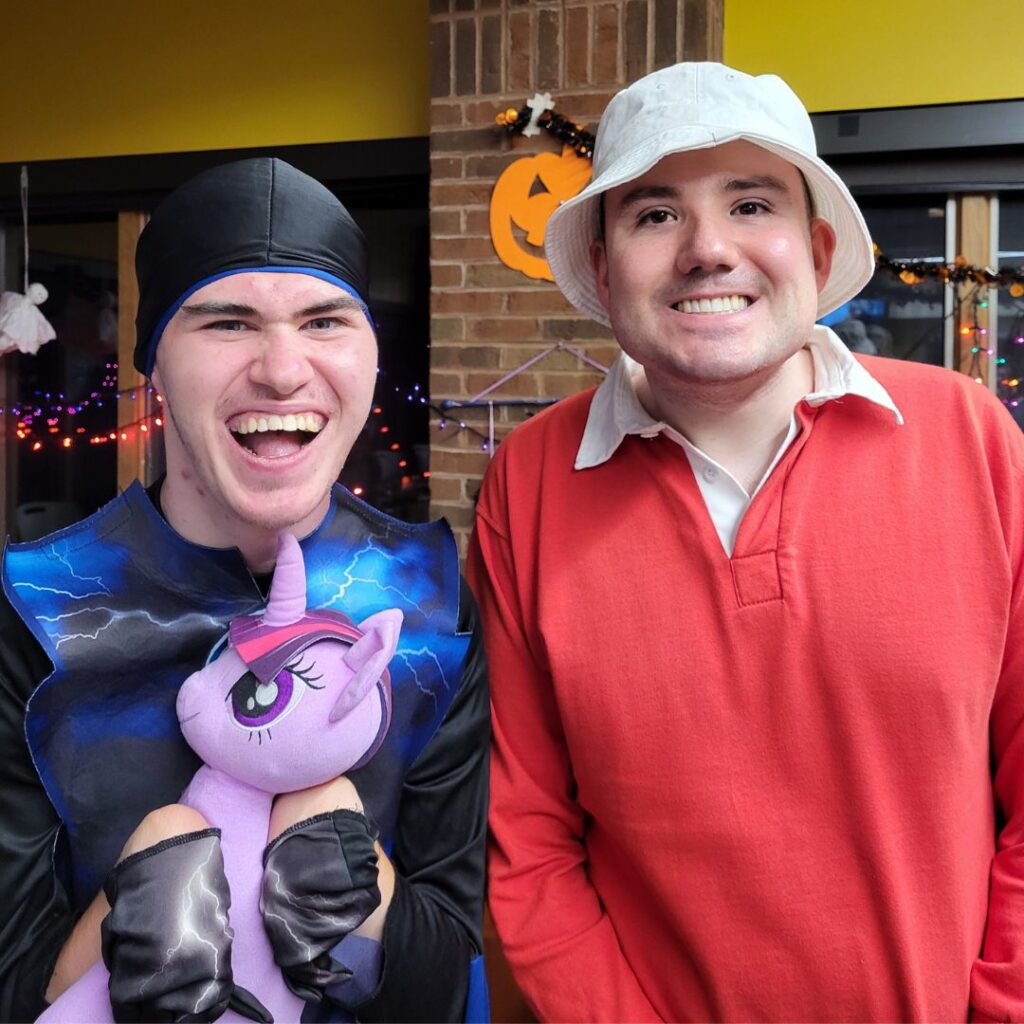 two male club 625 members dressed up for halloween